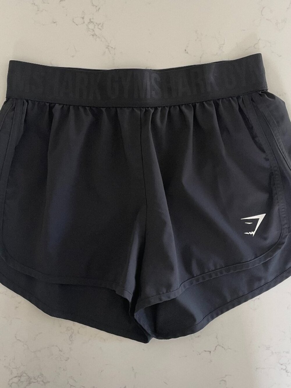 Gymshark Activewear 100% Polyester Running/Work out Pull on Shorts Black Sz S